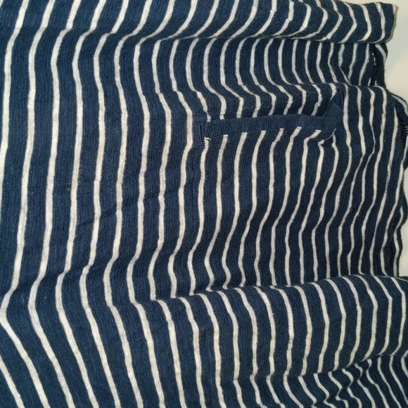 JJill Women's Size L Petite Linen Cotton Blend Nautical Theme Popover Top - Picture 3 of 13